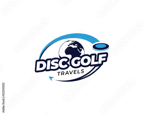 Travels logo frisbee with a world map
