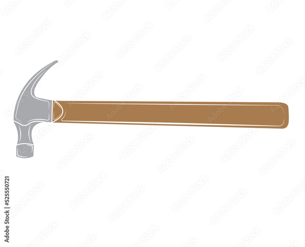 Hammer illustration isolated on white background. Repair tool. Vector illustration Hammer illustration isolated on white background. Repair tool. Vector illustration