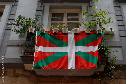 Basque flag on a window