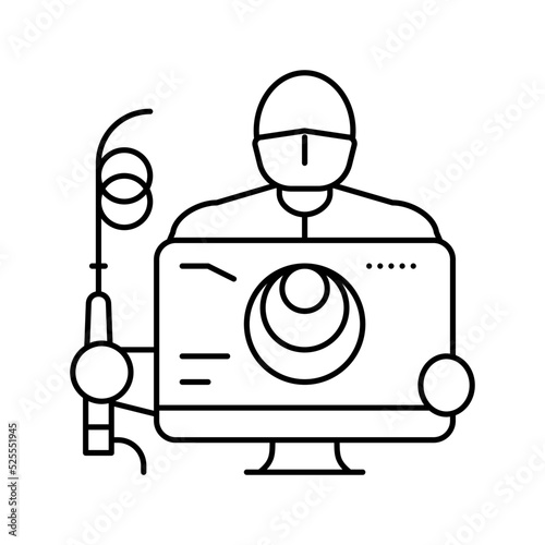 colonoscopy health check line icon vector illustration