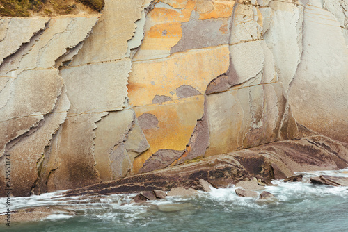 Rocky landscape of the coast of Zumaia photo
