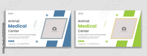 Animal medical center thumbnail and web banner template