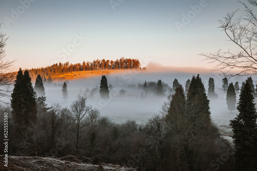 Landscape with fog in the Basque Country photo