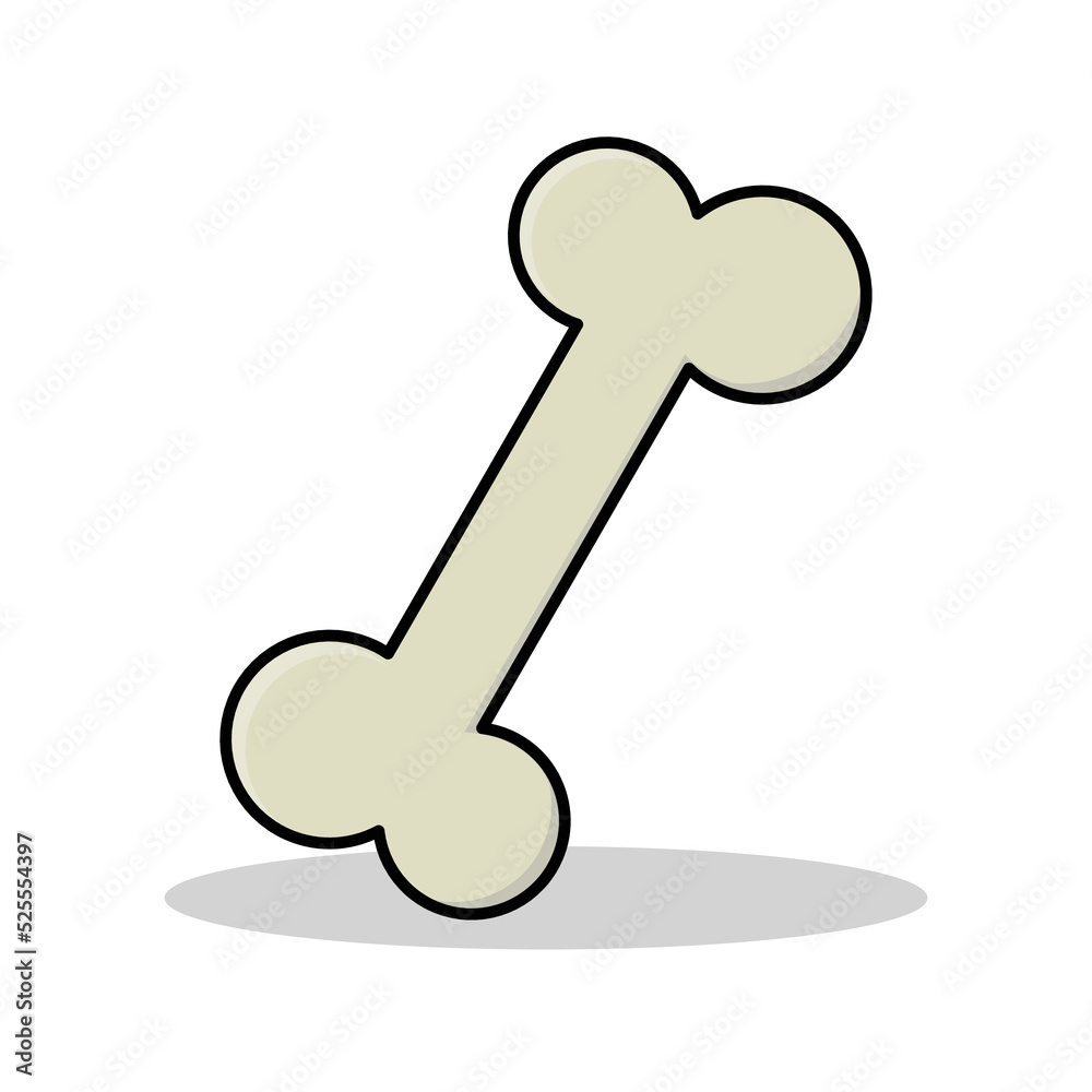 isolated bone flat design vector illustration on white background isolated bone flat design vector illustration on white background