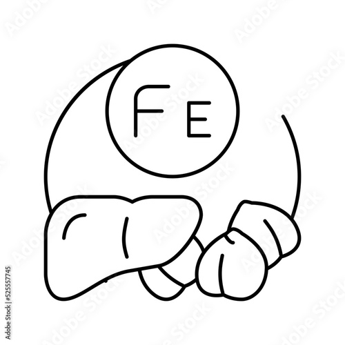fe vitamin line icon vector illustration