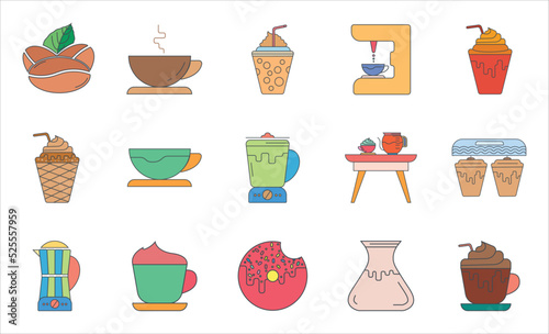Coffee icon set. Simple vector illustration.