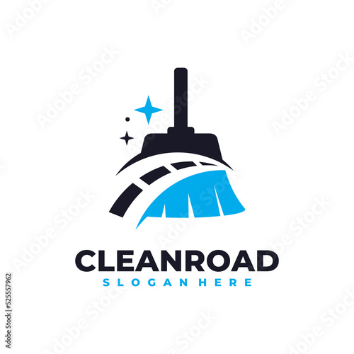 Road cleaning logo vector. Cleaning service business logo template design concept.