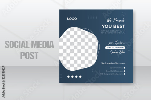 Digital marketing live webinar and corporate social media post template