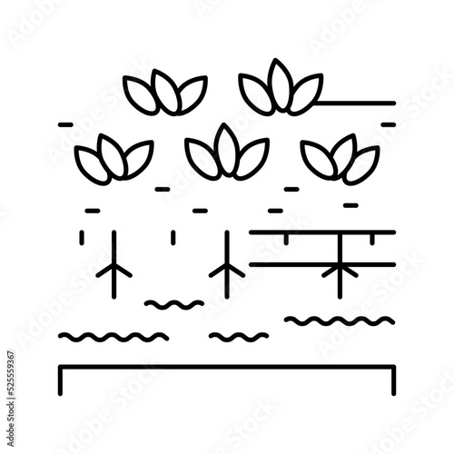 hydroponics water system irrigation line icon vector illustration
