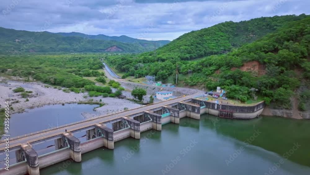 Aerial view of Presa de Valdesia Reservoir Dam Lake on Dominican Republic Island Aerial view of Presa de Valdesia Reservoir Dam Lake on Dominican Republic Island