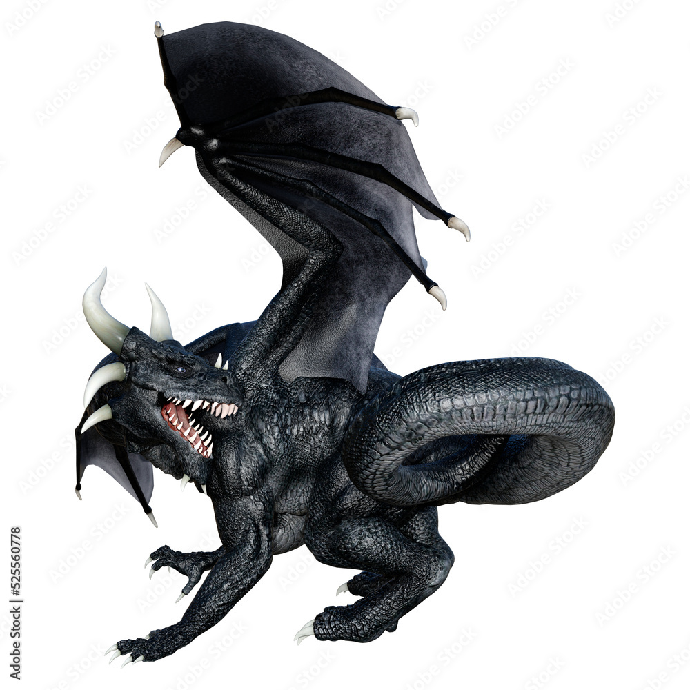 3D Rendering Fairy Tale Dragon on White 3D Rendering Fairy Tale Dragon on White