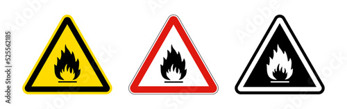 Flammable and fire warning signs