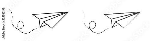 Flying paper plane illustration icon