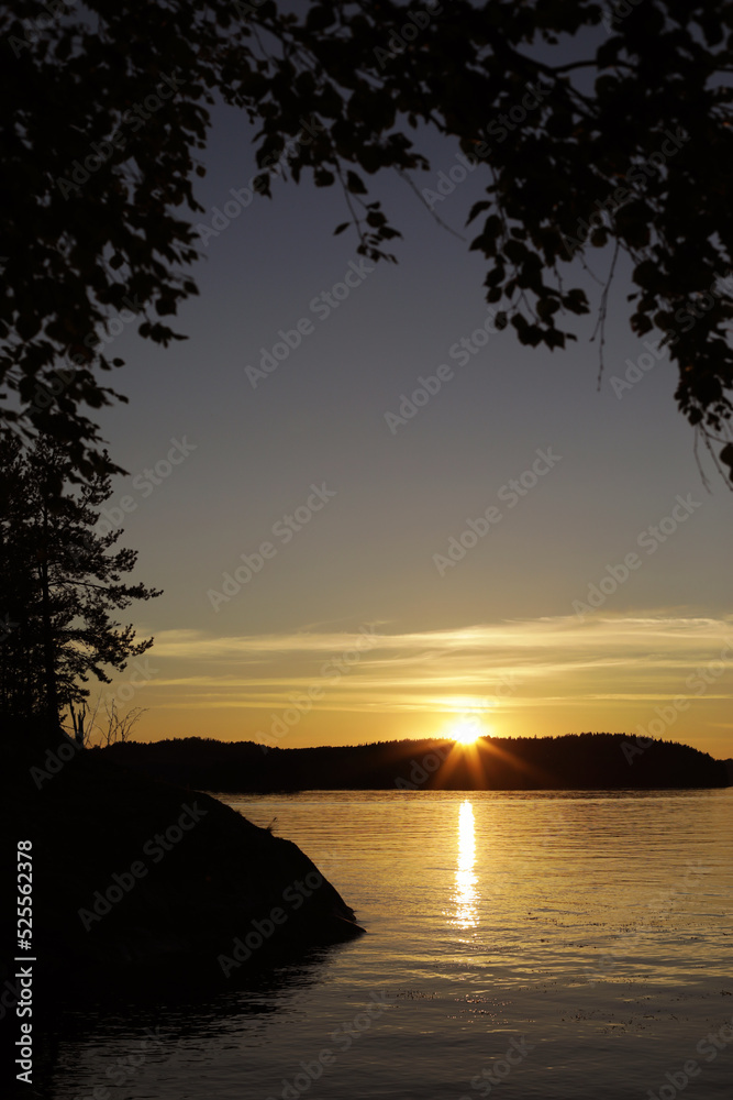 sunset on the lake