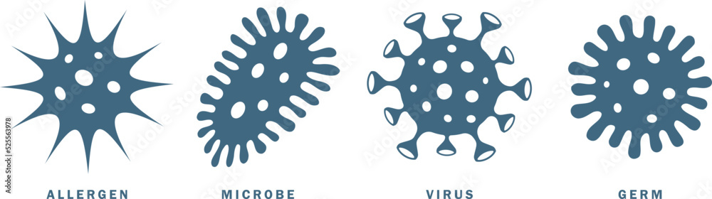 Obraz premium Germs icon, virus microbe allergen