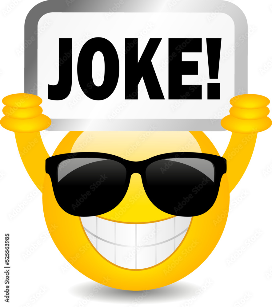Smiling Emoji With Joke Sign Vector Cartoon Stock Vector Adobe Stock