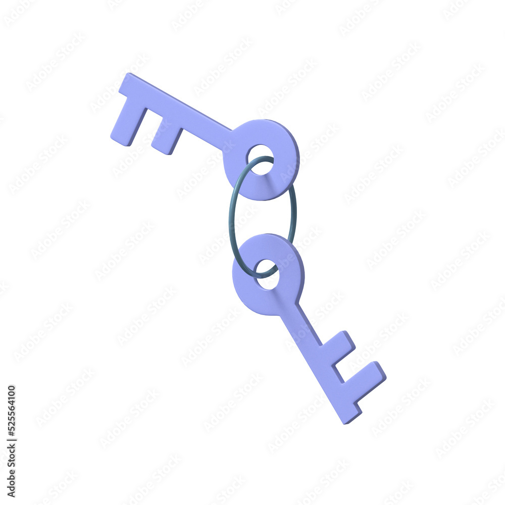 Key icon isolated 3d render illustration Key icon isolated 3d render illustration