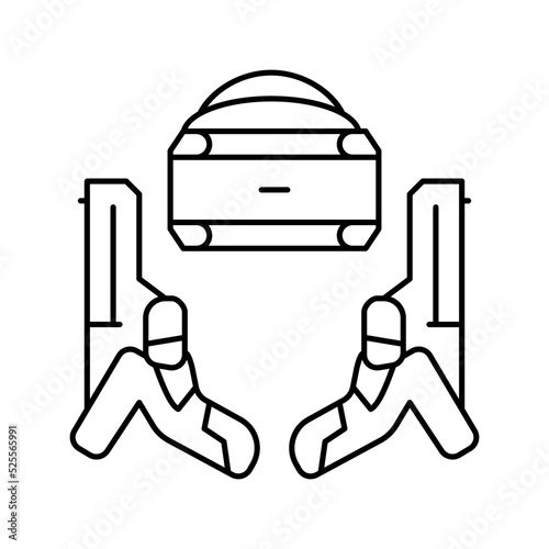 vr gun set line icon vector illustration