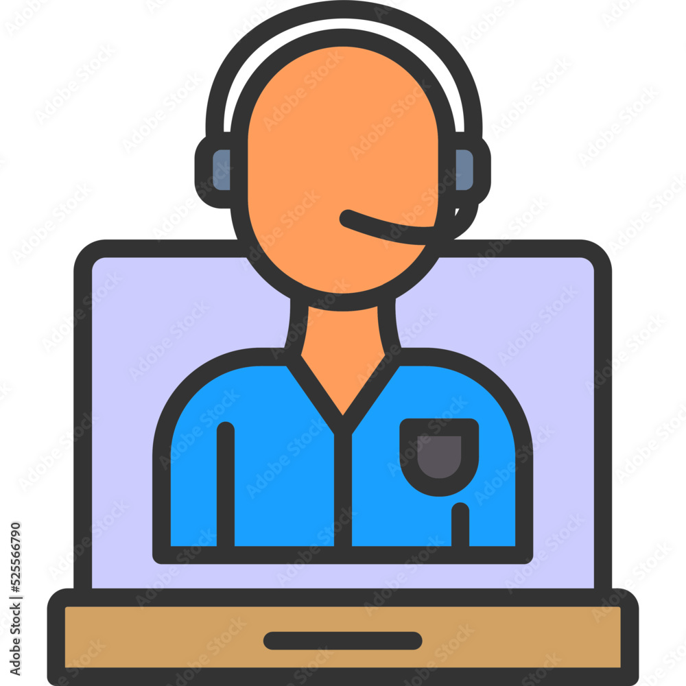 Online Call Center Icon Online Call Center Icon