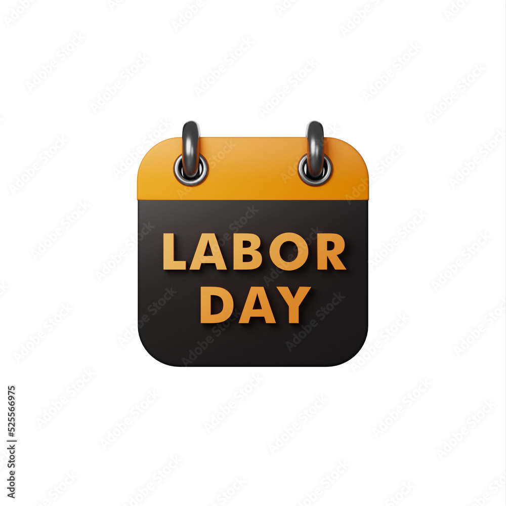 3D Icon Illustration calender with labor day text good for Ui design or social media feed 3D Icon Illustration calender with labor day text good for Ui design or social media feed