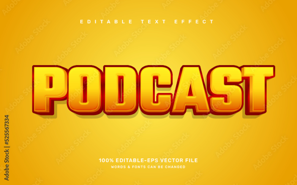 Podcast editable text effect template