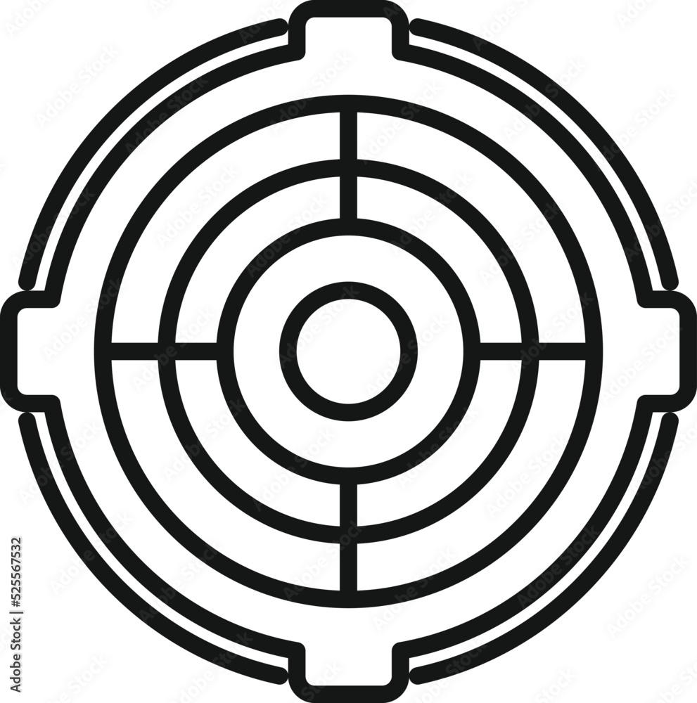Gutter manhole icon outline vector. City road