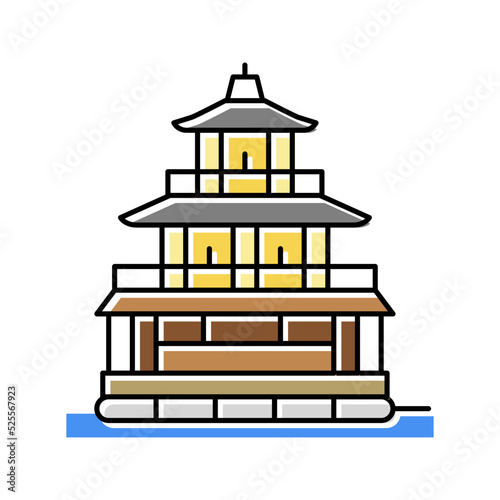 golden pavilion color icon vector illustration