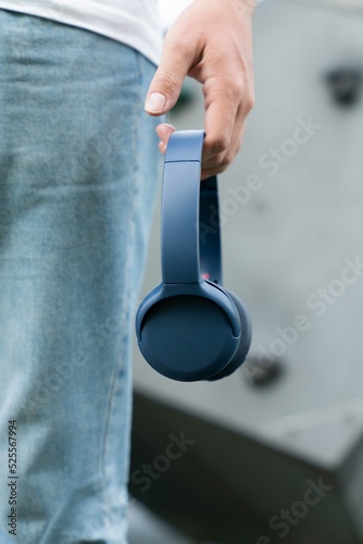 person with a wireless headphones 