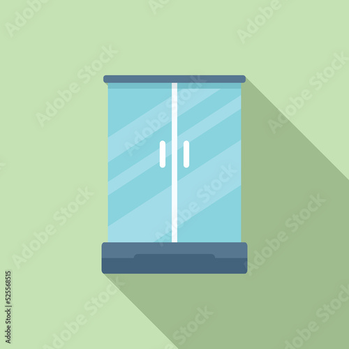 Shower stall icon flat vector. Glass cabin