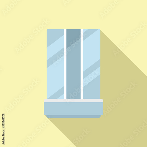 Home cabin icon flat vector. Room bath