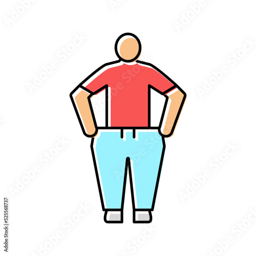 weight loss hiv symptom color icon vector illustration