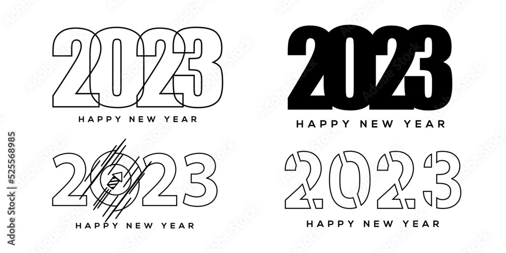 2023 Happy New Year logo Set