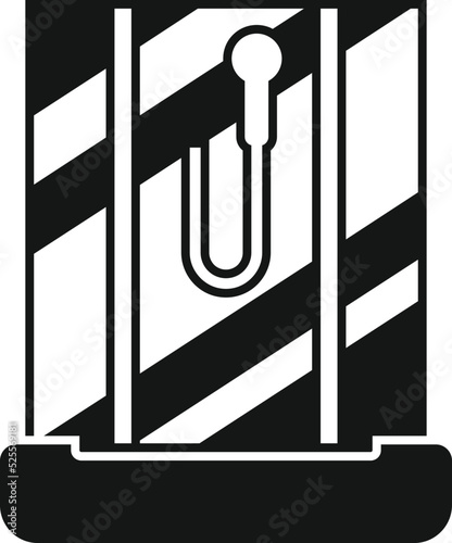 Bathroom cabin icon simple vector. Glass door