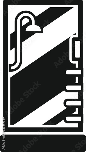 Design shower cabin icon simple vector. Glass door
