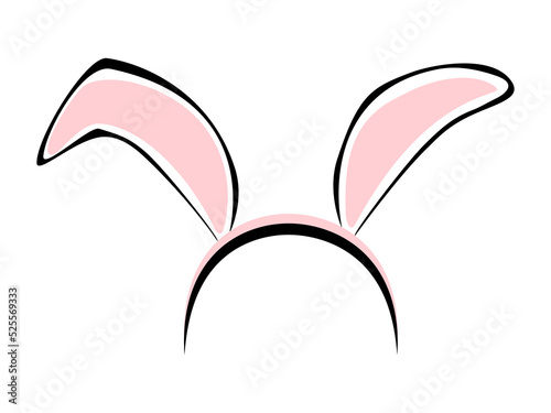 Vector bunny rabbit animal cute headband ears isolated on white background.