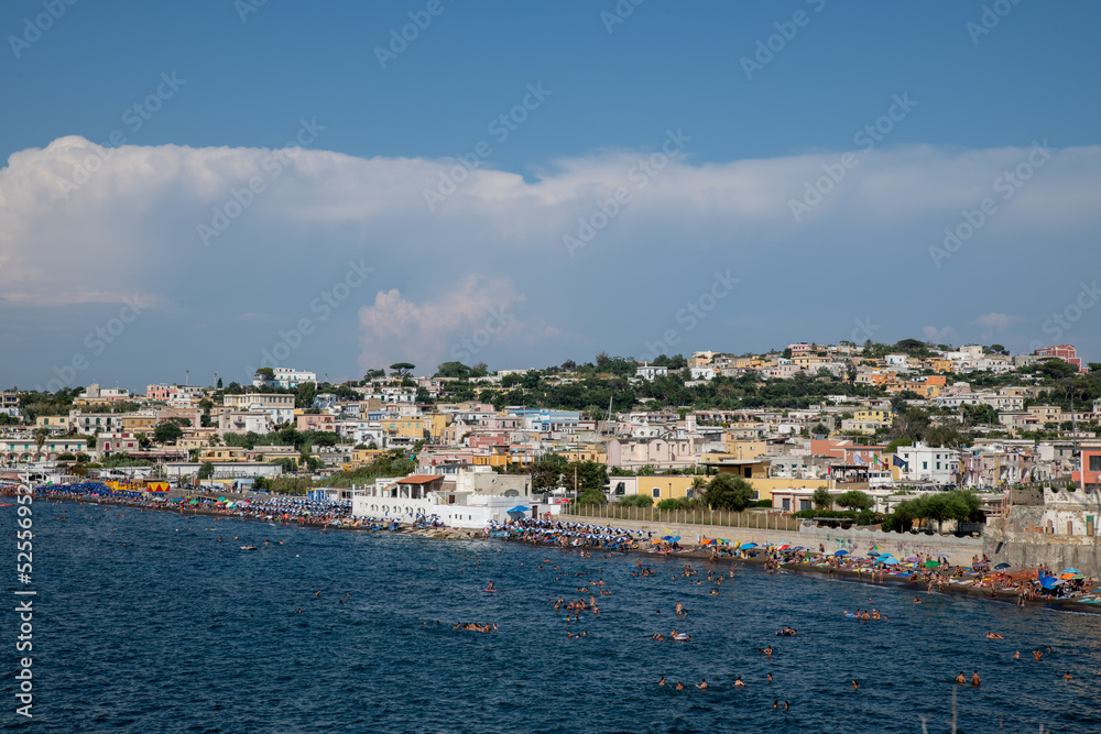 View of old town of Procida island.
