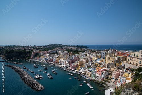 View of old town of Procida island.