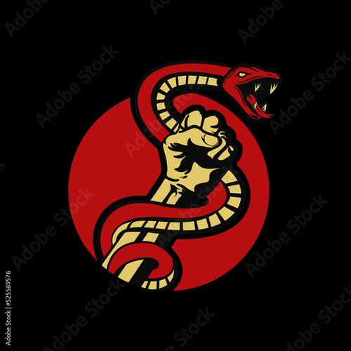 Revolution snake in hand logo