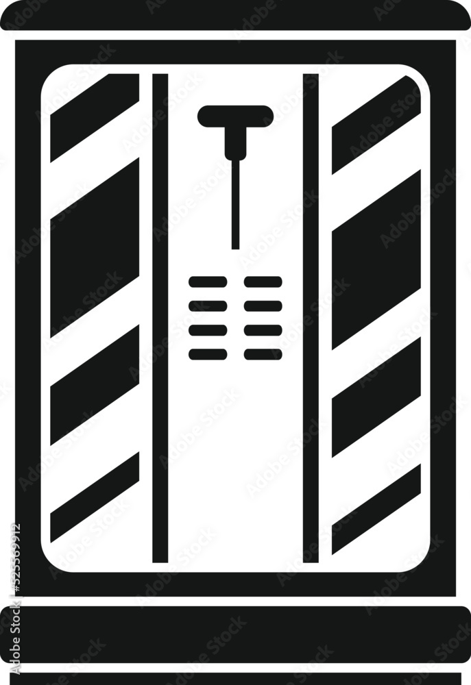 Compact cabin icon simple vector. Shower glass Compact cabin icon simple vector. Shower glass