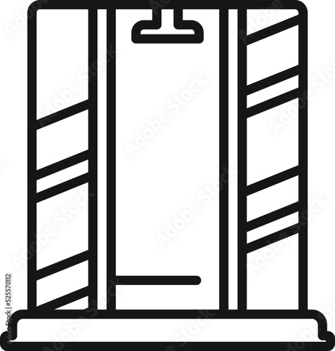 Shower cabin icon outline vector. Glass door