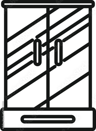 Glass shower cabin icon outline vector. Stall door