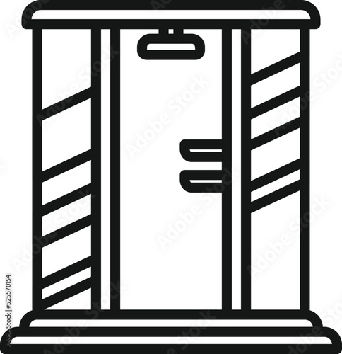 Shower cabin door icon outline vector. Stall glass