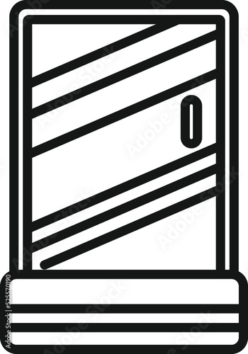 Bathroom shower stall icon outline vector. Glass cabin