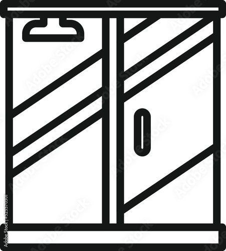 Bath cabin icon outline vector. Glass stall