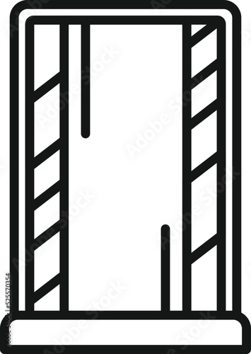 Design shower cabin icon outline vector. Glass door