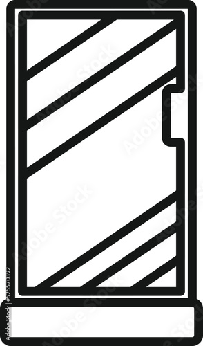 Water shower cabin icon outline vector. Glass stall