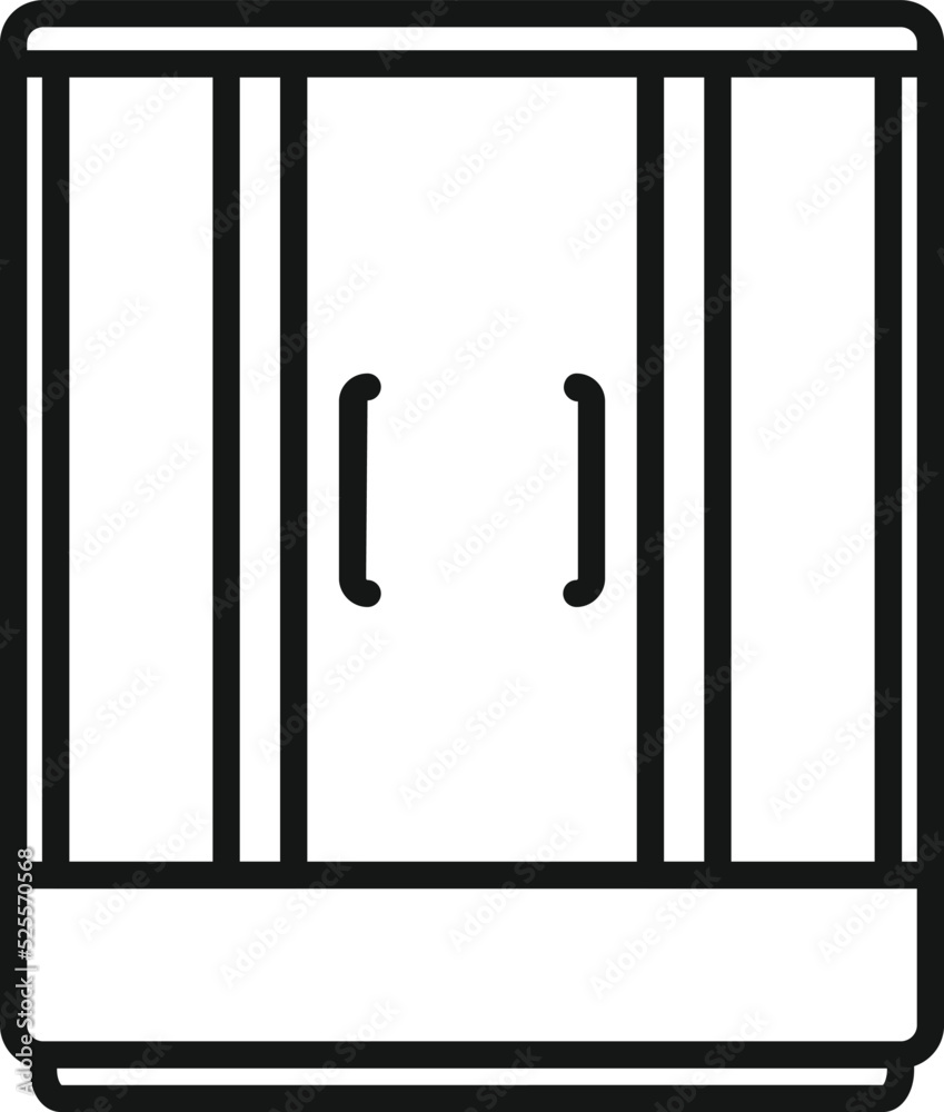 Faucet shower cabin icon outline vector. Home interior Faucet shower cabin icon outline vector. Home interior