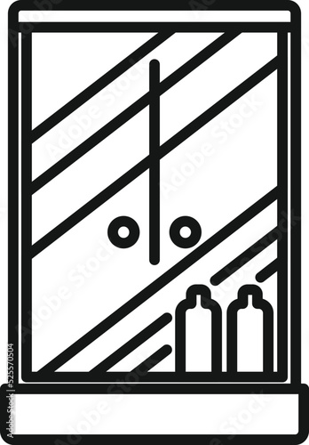 Hygiene shower cabin icon outline vector. Stall cabin