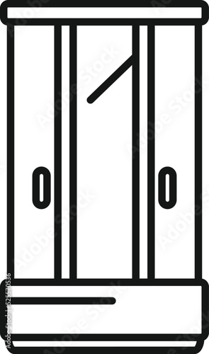 Domestic shower cabin icon outline vector. Room bath