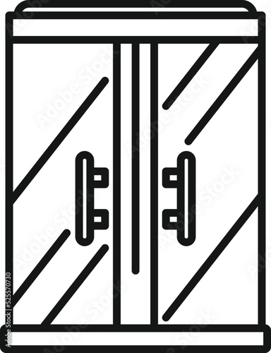 Clean wash cabin icon outline vector. Bath room